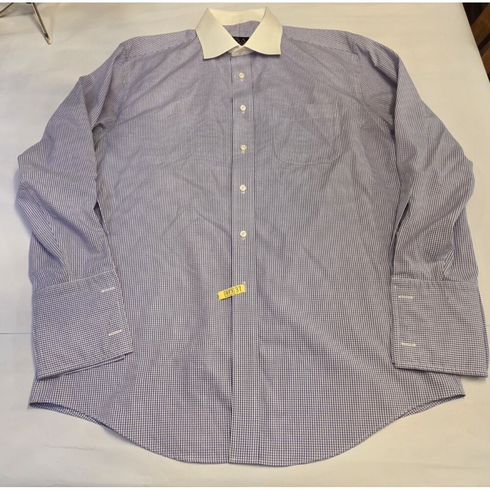 Jos. A. Bank Exec Collection Tailored Fit Dress Shirt 16.5-33 Lavender Check - Picture 2 of 7